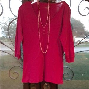 Quarter sleeve pink top